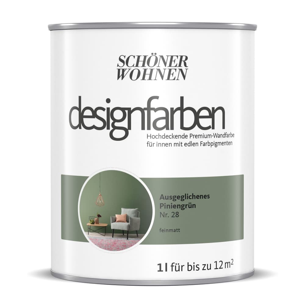 Designfarbe Piniengrün 1 l Pittura per pareti Schöner Wohnen 660994000000 Contenuto 1.0 l N. figura 1