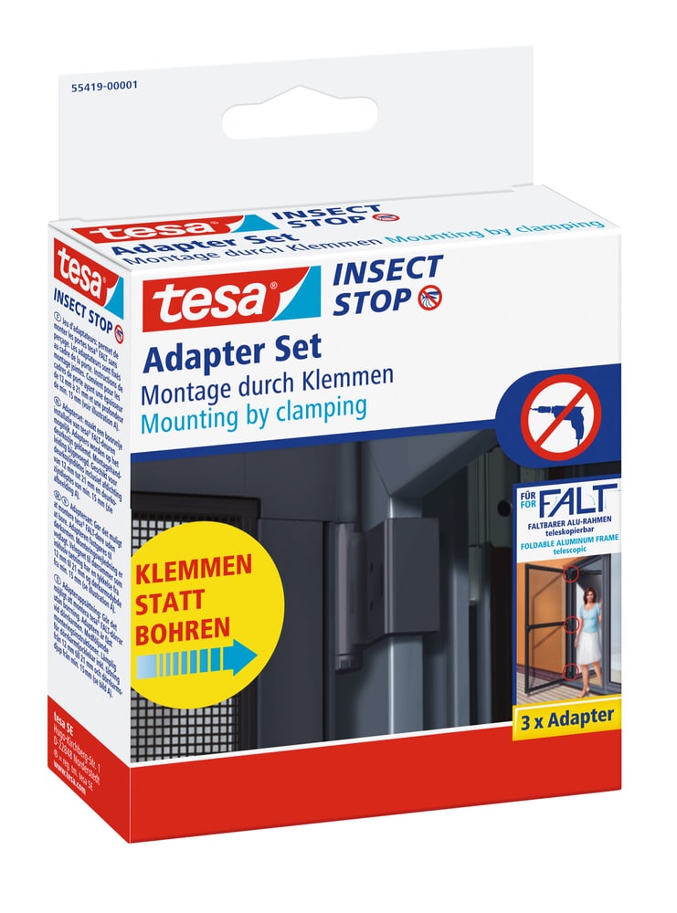 Set di adattatori Tesa per porta antracite Protezione contro gli insetti Tesa 631474900000 N. figura 1