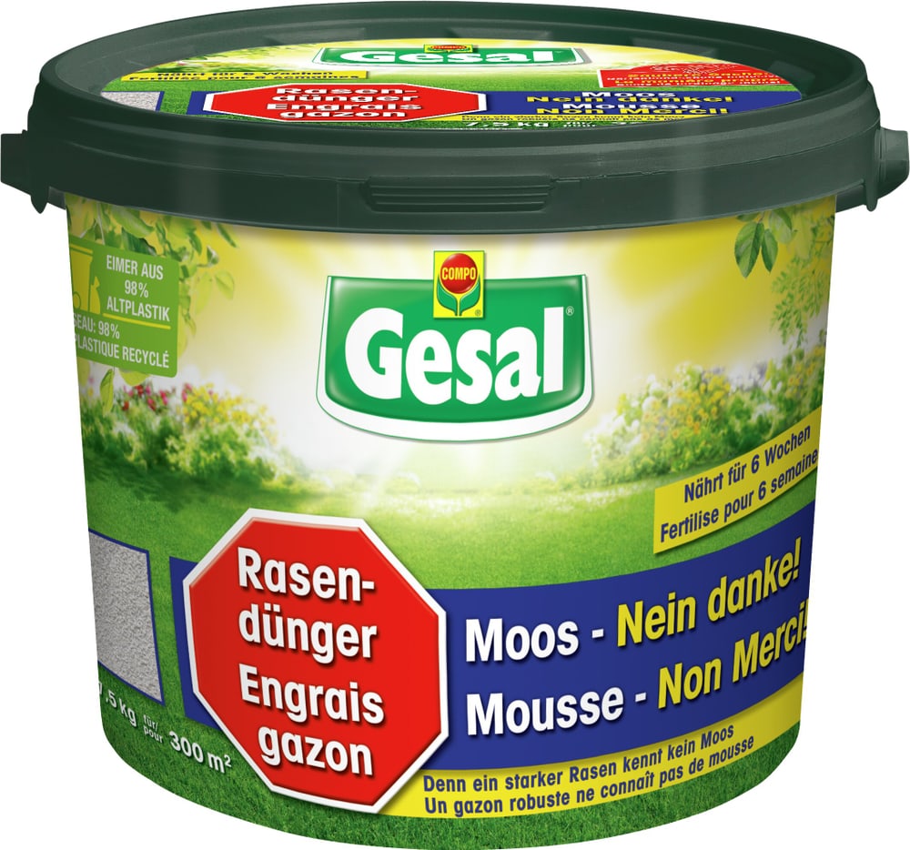 Engrais gazon Mousse-Non Merci! , 7,5 kg Engrais pour gazon Compo Gesal 658235300000 Photo no. 1