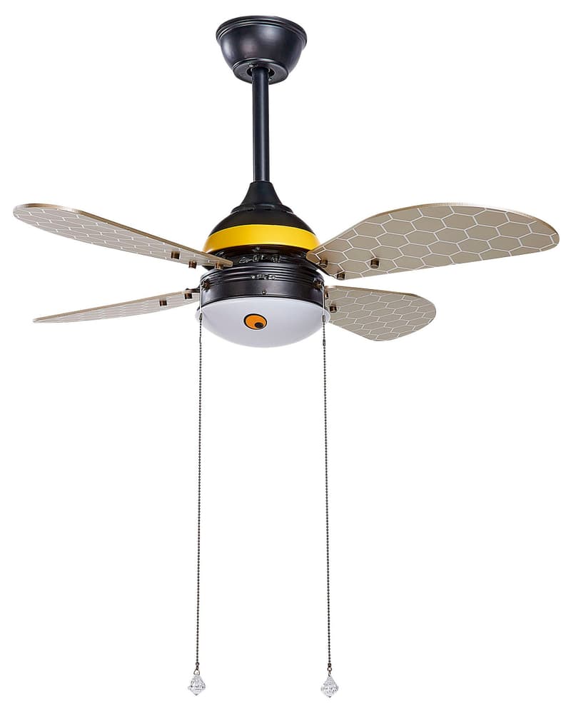 Ventilatore da soffitto nero e giallo con luce DOLORES Ventilatore da soffitto Beliani 669700118791 N. figura 1