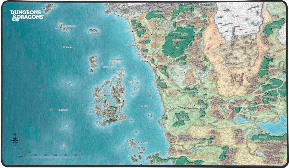 Dungeons + Dragons - Faerun Map [XXL] Mauspad Konix 785302407689 Bild Nr. 1
