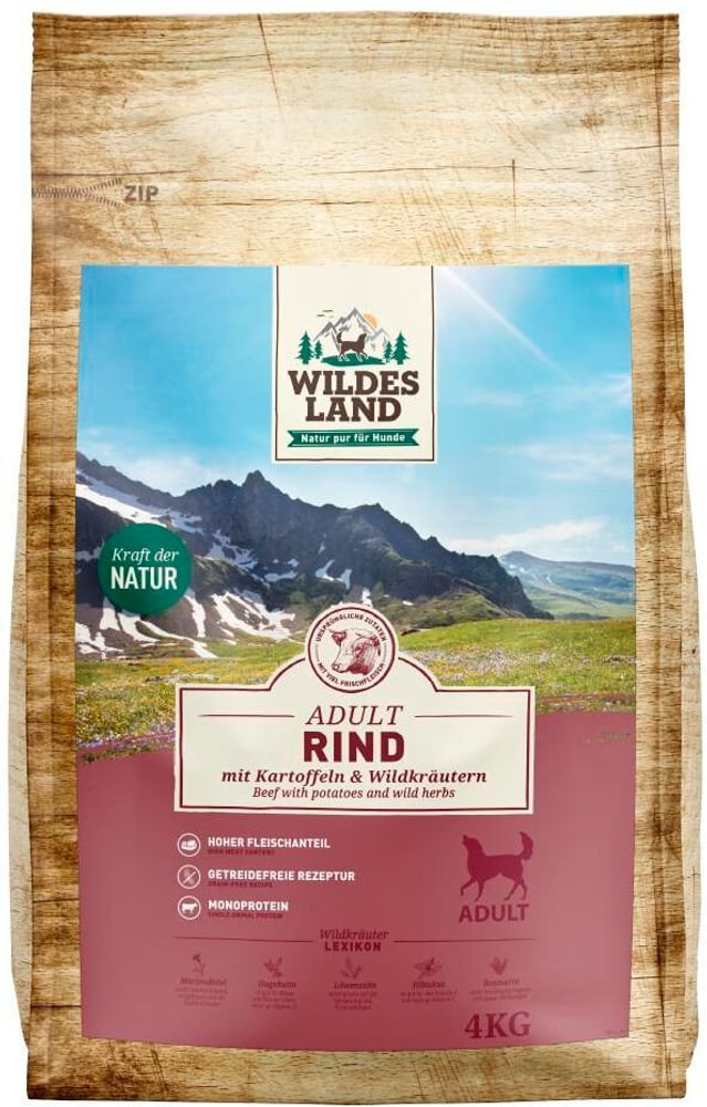 Dog Adult Rind & Kartoffel Trockenfutter Wildes Land 785300193870 Bild Nr. 1