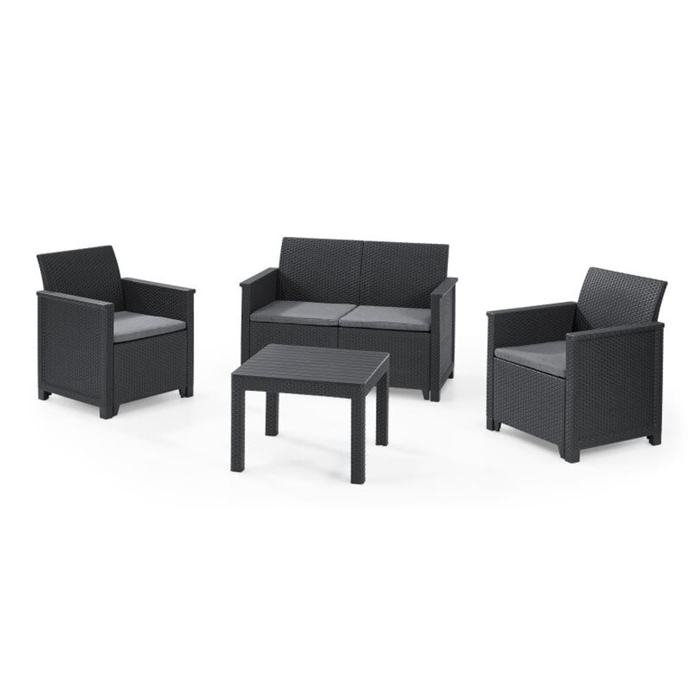 Lounge Emma 4 Sitzer mit Orlando Tisch graphit Lounge Set Keter 669294600000 Bild Nr. 1