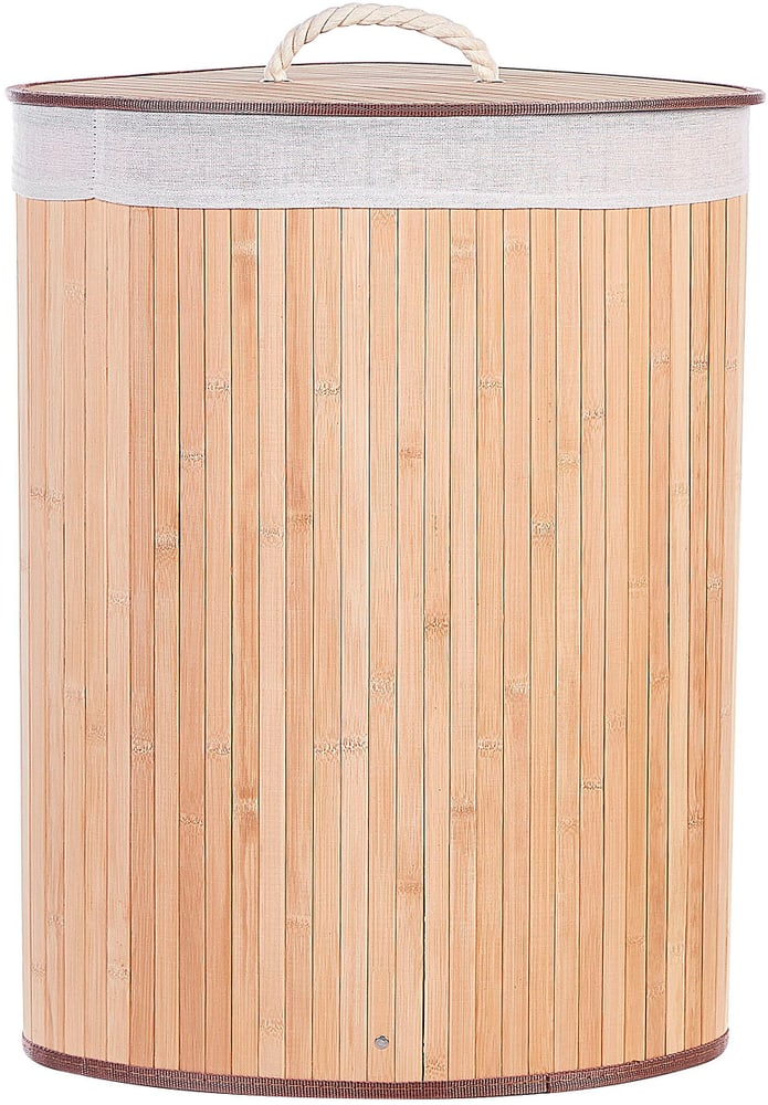Cesta legno di bambù chiaro e bianco 60 cm MATARA Cesto Beliani 611904900000 N. figura 1