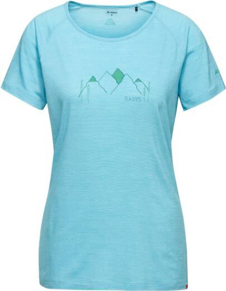 R5 Light Merino Tree T Shirt RADYS 469418200282 Taille XS Couleur turquoise claire Photo no. 1