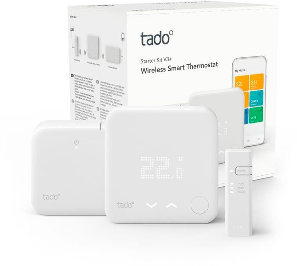 Kit de démarrage Thermostat intelligent sans fil V3+ blanc Thermostat de radiateur tado 785300175782 Photo no. 1