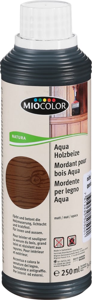 Aqua Holzbeize Eiche 250 ml Holzöle + Holzwachse Miocolor 661285600000 Farbe Eiche Inhalt 250.0 ml Bild Nr. 1
