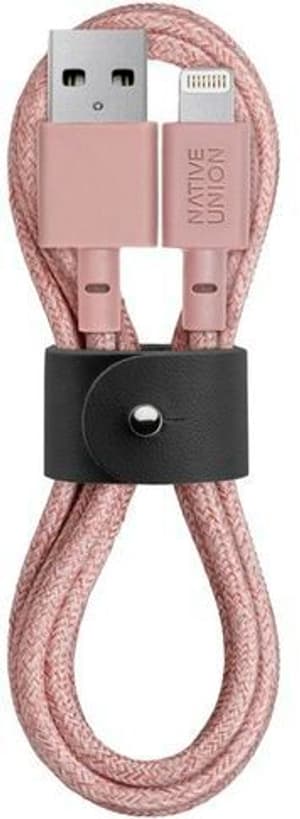 Cavo alla moda da USB-A a Lightning da 1,2 metri realizzato con resistente treccia di nylon e garanzia a vita - Rosa