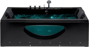 Vasca da bagno idromassaggio con luci LED 170 cm nero HAWES
