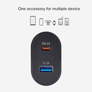 Travel charger 1 USB 2.1A + 1 USB-C