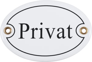 Emailschild Privat, oval