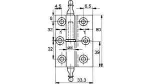 Cerniere per mobili FS, diametro rullo 8 mm