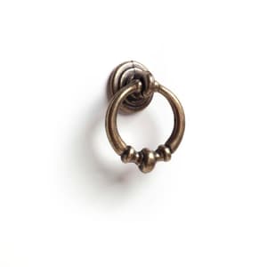 Bouton de meuble anneau en bronze brossé