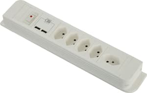 Power Strip COMBO (USB, 5x T13, 2x USB-A - max. 2,4A, 1,5m di cavo) – bianco
