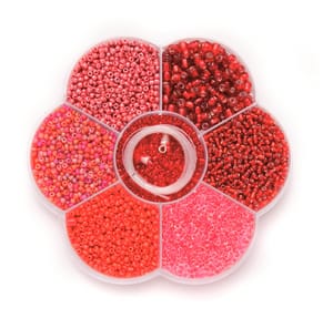 Mix de perles 9x10x2cm rouge