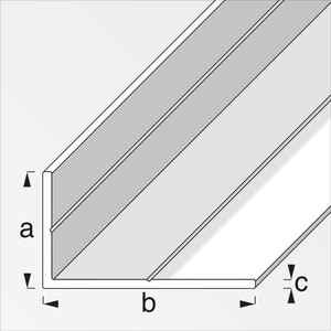 Angolare lati disuguali 23,5 x 43,5 mm PVC bianco 1 m