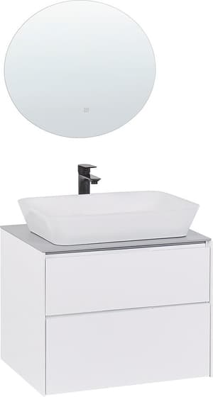 Meuble vasque avec miroir et cabinet blanc MANZON