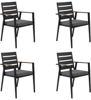 Lot de 4 chaises de jardin noires TAVIANO