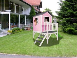 Kinderspielhaus Lodge XL, pink/weiss