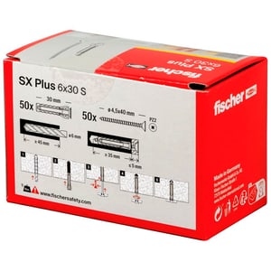 Nylondübel SX Plus 6 x 30 inkl. Schrauben