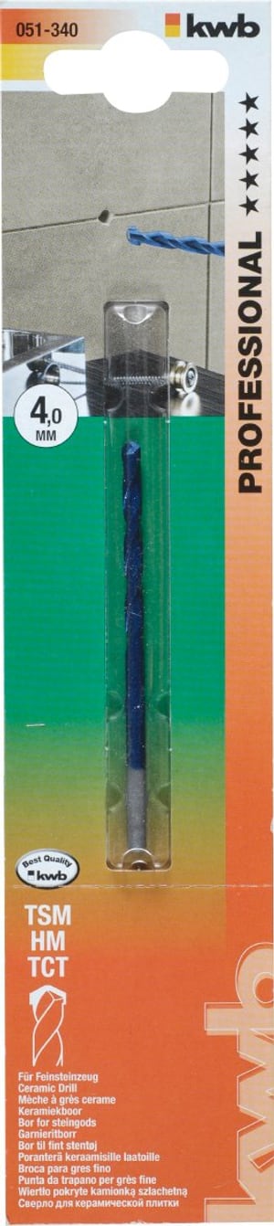 Feinsteinzeugbohrer, ø 4,0 mm