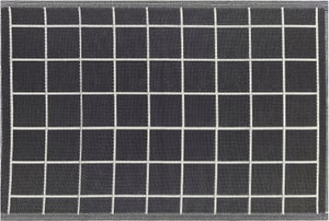 Outdoor Teppich schwarz 120 x 180 cm kariertes Muster RAMPUR