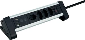 Tisch-Steckdosenleiste Alu 4x T13, 3x USB