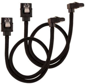 SATA3-Kabel Premium Set Schwarz 30 cm gewinkelt