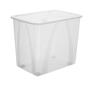 Arco Aufbewahrungsbox 70l mit Deckel und Rollen, Kunststoff (PP) BPA-frei, transparent