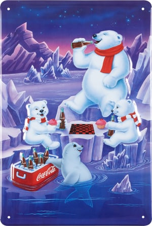 Signe de tôle publicitaire Coca Cola Eisbären