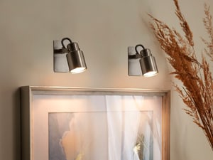 Set di 2 lampade da parete metallo argento BONTE
