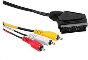 Video-Kabel, Scart-Stecker - 3 Cinch-Stecker (Video / Stereo), 2 m