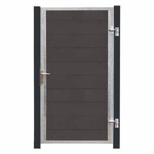 Futura WPC Porte simple Re. 99x180+16cm Poteaux Gris ardoise/FVZ/laque en poudre