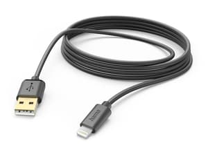 Ladekabel, USB-A - Lightning, 3 m, Schwarz