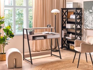 Set di mobili da ufficio legno chiaro e nero FOSTER/CALVIN