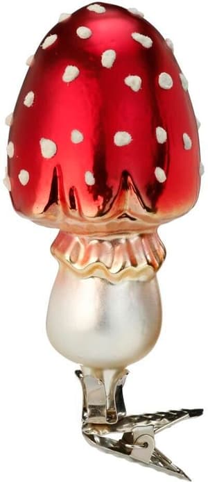 Boule de Noël Champignon compagnon toxique Verre, H : 9.5 cm, soufflé à la bouche