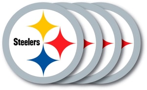 Ensemble de sous-verres en vinyle des Steelers de Pittsburgh (4 pièces)