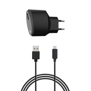 Travel Charger 2.4A Single USB EU - USB C nero