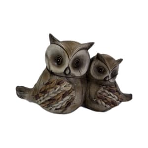 Figure décorative Hibou avec bébé 18.6 cm, Dekofigur Eule mit Baby 18.6 cm