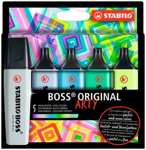 STABILO® BOSS® ORIGINAL surligneurs couleurs froides étui en carton ARTY de 5