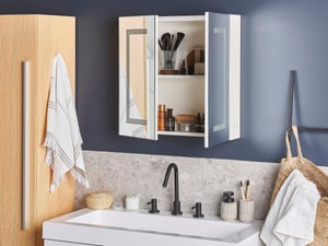 Armoire de toilette blanche avec miroir LED 60 x 60 cm MAZARREDO