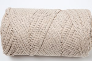 XXlace beige, filo catenella Lalana per uncinetto, maglia, annodature e macramè, beige, ca. 3 mm x 70 m, ca. 200 g, 1 gomitolo