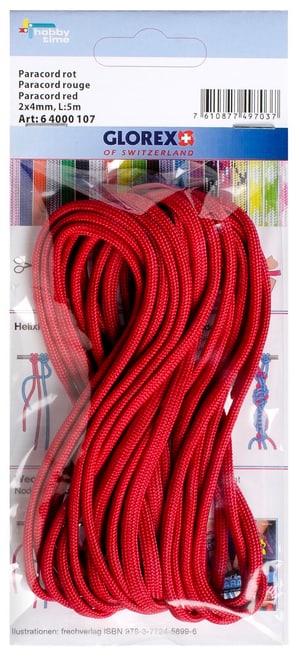 Paracord 2x4mm, 5m rot