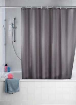 Rideau de douche Uni gris 240x180 cm, Polyester