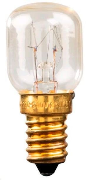 Lampe de four, 25W, résistante à la chaleur jusqu'à 300°, E14, forme poire, transparente