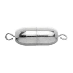 Fermoir magnétique ovale 1pce 12x6mm couleur argent