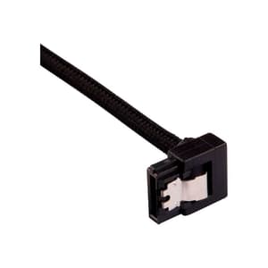 Câble SATA3 premium set noir 30 cm coudé