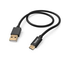 Cavo di ricarica "Fabric", USB-A - USB-C, 1,5 m, nylon, nero