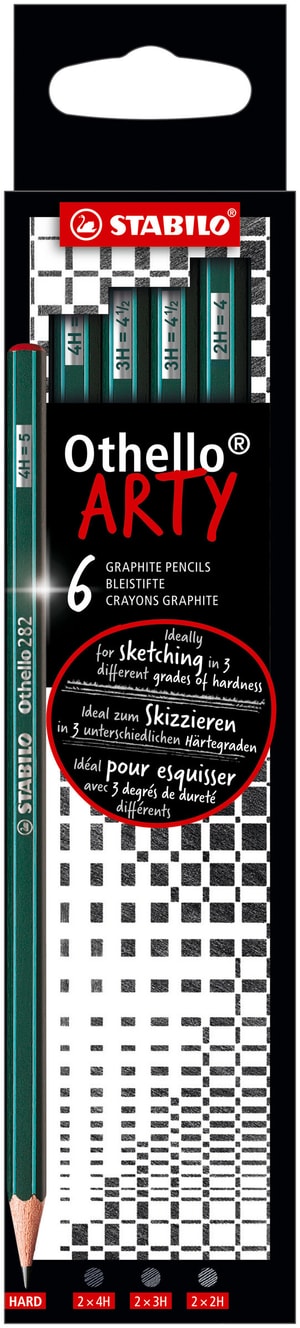 STABILO® Othello crayon ARTY étui de 6 pièces, degrés de dureté MIX