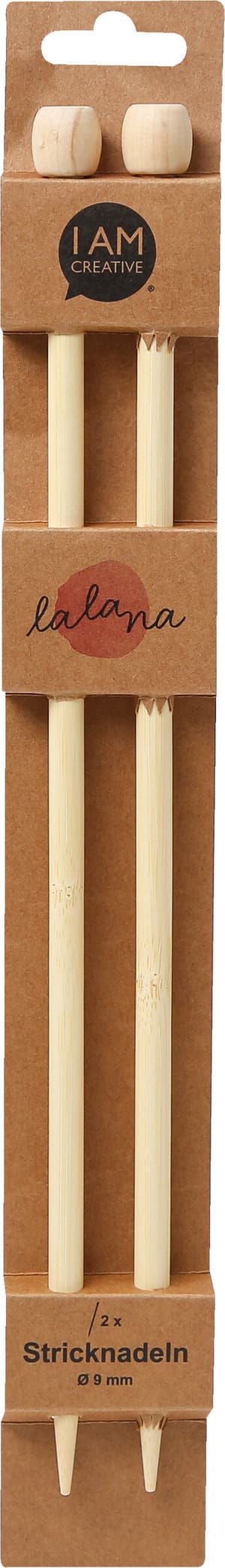 Ferri da maglia, ferri da maglia in bambù per principianti ed esperti, naturali, ø 9 x 350 mm, 2 pezzi